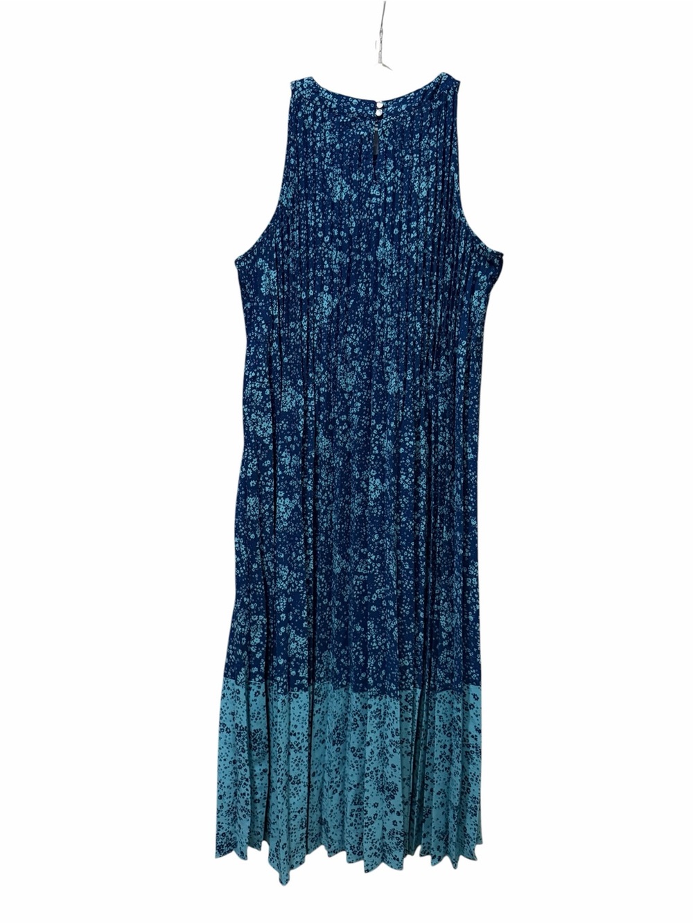 J. Jill XL Blue Floral Sleeveless Maxi Midi Tank Dress Color Block B18 - Picture 3 of 5